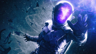 Space suit purple object starfield - a man in a space suit holding free wallpaper