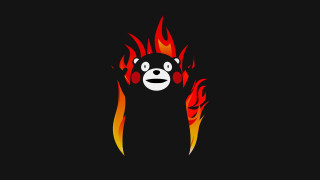 Black bear flames face eyes - flame behind free wallpaper