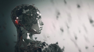 Robot headphones shattered glass deconstructivism - headphone free wallpaper for desktop