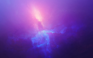 Purple blue nebula moon galaxy - a white light in the middle free wallpaper