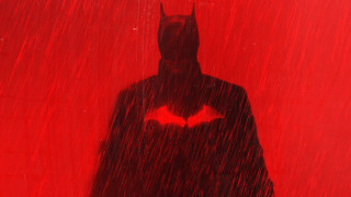 Batman rain red background poster - a man in a batman costume free wallpaper