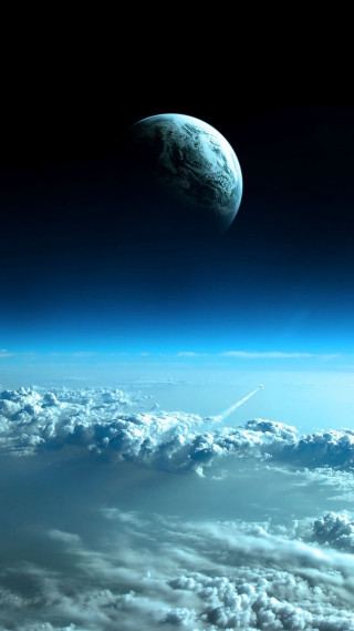 Earth view space shuttle clouds 3 - cloud below free wallpaper