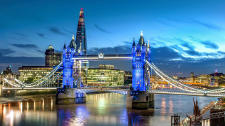 Bridge tower city night architecture - christopher wren free wallpaper