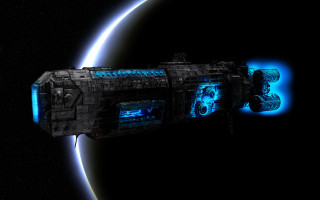 Space station blue light aurora - a space station free wallpaper for desktop