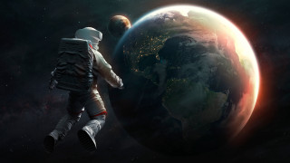 Space astronaut earth horizon aurora - the horizon free wallpaper for desktop