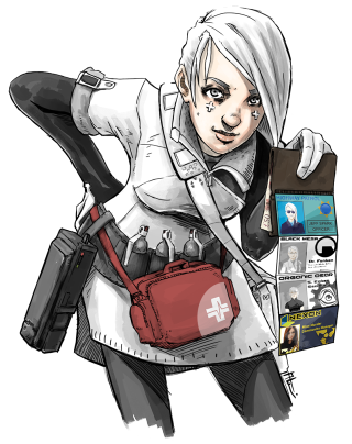 Cartoon character red bag gun - doc hammer free wallpaper for mobile