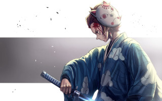 Kimono sword helmet skull manga - a skull free wallpaper