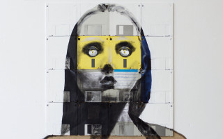 Woman yellow face black hair - ellen gallagher free wallpaper