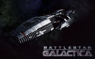 Spaceship flying air battlestar galactica - a caption below free wallpaper