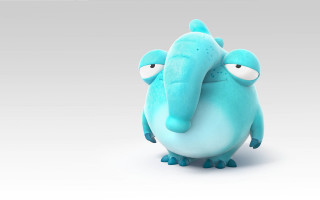 Blue toy two eyes nose - back free wallpaper