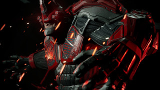 Red suit man gun glowing - unreal engine 4k free wallpaper