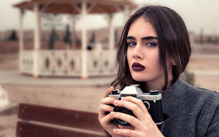 Elina karimova selfportrait park gazebo - a picture of herself free wallpaper