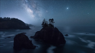Night sky milky way rocky - milky free wallpaper