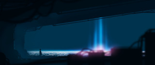 Tall building blue light hologram - a blue light free wallpaper for desktop