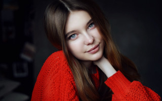 Elina karimova red sweater portrait - a red sweater free wallpaper