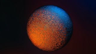 Blue orange mandelbrot planet moon - subsurface free wallpaper for desktop