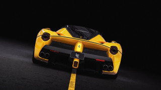 Yellow sports car 3d render - end free wallpaper for desktop