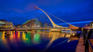 Night city bridge water lights 6 - denis eden free wallpaper