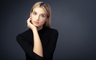 Woman blonde blackshirt portrait precisionism - constance copeman free wallpaper for desktop