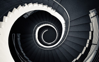 Spiral staircase black white railings - a spiral staircase free wallpaper