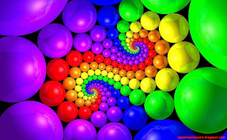Rainbow balloons balls spiral colorful - free sci-fi wallpaper for desktop