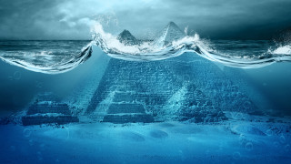Ocean pyramid wave illusion planet - christo free wallpaper for desktop