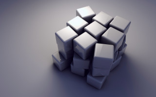 White cubes table isometric ambient - objective abstraction free wallpaper