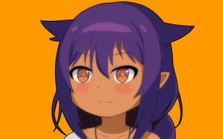 Anime girl purple hair sad - a sad expression free wallpaper