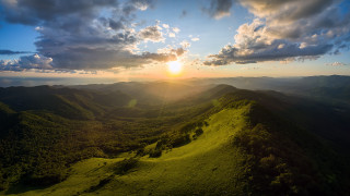 Mountain sunset ocean cityscape clouds - edi rama free wallpaper for desktop
