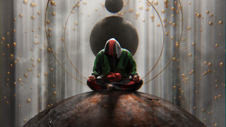 Person rock metal structure efuturism - circle and dots free wallpaper