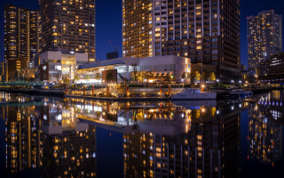 Tokyo night cityscape bridge ferriswheel 4 - everett warner free wallpaper for desktop