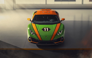 Green orange sports car garage - hyper detail free wallpaper