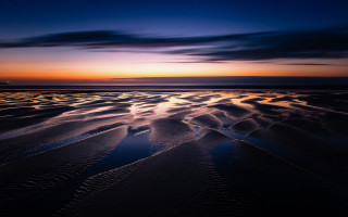 Sunset beach clouds sand reflection - sandy free wallpaper for desktop