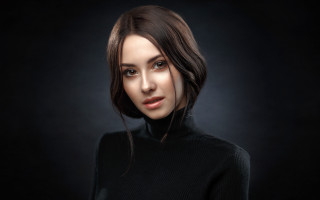 Elina karimova black turtleneck portrait - portrait photography free wallpaper