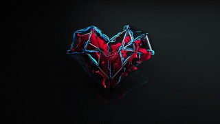 Heart shaped gothic 3d render - object free wallpaper for desktop