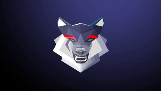 Lowpoly animalhead redeyes darkbackground cubofuturism - the image free wallpaper