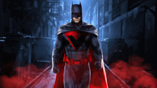 Man red black costume alley - a dark alley free wallpaper for desktop