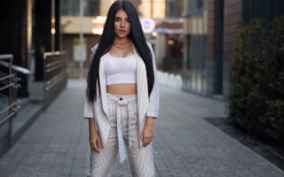 Elina karimova fashion portrait city - a black tie free wallpaper