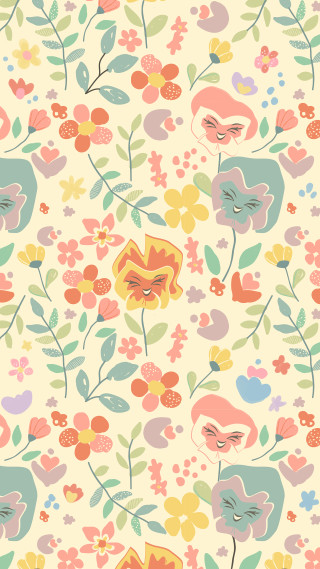 Flowery pattern face flower side - free spring wallpaper for mobile