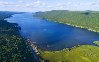 Lake forest hillside boat sky - eric peterson free wallpaper