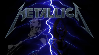 Metallica woman man lightning guitar - metal free wallpaper