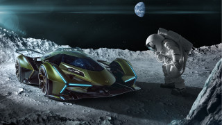 Moon man yellow car planet - the moon free wallpaper