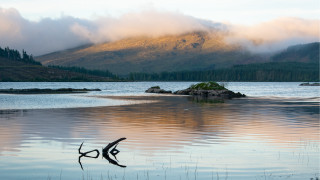 Lake mountain rock clouds beach - david paton free wallpaper