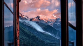 Mountain sunset lake river clouds - didier mouron free wallpaper