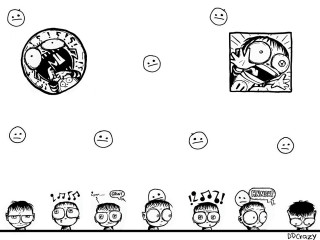 Cartoon group people facial expressions - underground comix free wallpaper