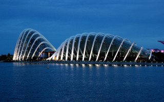 Cityscape water night bridge lights - architecture free wallpaper
