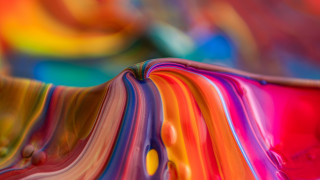 Colorful liquid painting black background - saturated free wallpaper