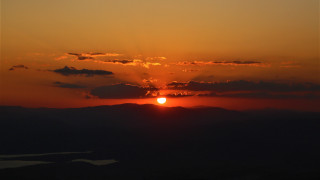 Sunset mountains water clouds horizon - free sunset wallpaper