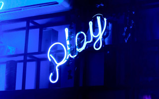 Joy neon sign blue lights - free neon wallpaper