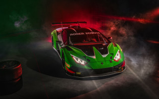 Green white sportscar smoke hood - sports car free wallpaper